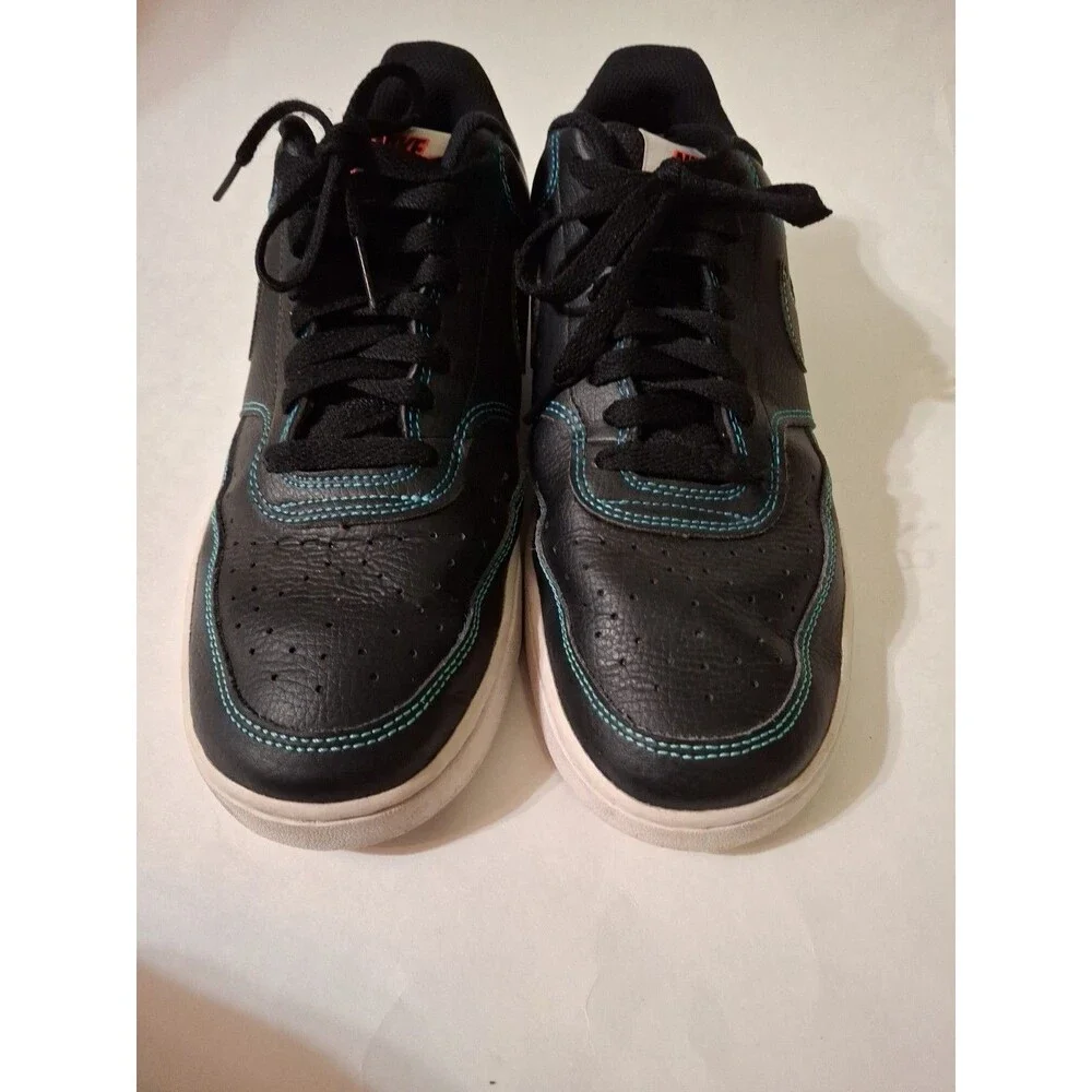 Nike CD 5463-006 Court Vision Low Overlay Stitch Black and Blue Leather Men's 10